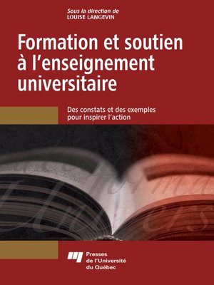 cover image of Formation et soutien à l'enseignement universitaire